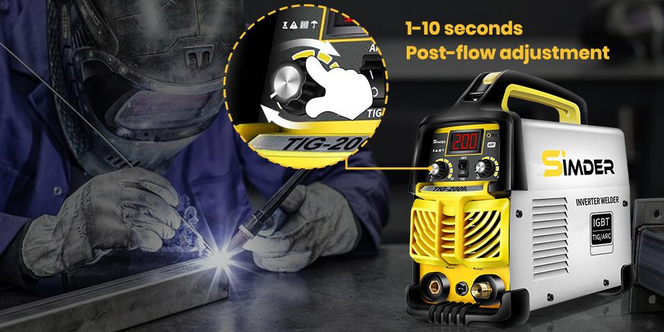 TIG Welder Machine 2in1 Lift TIG/Stick ARC Welding 140A Dual Voltage 110V/220V TIG-200A, Adjustable Post Gas Control, IGBT Inverter, Portable Welding Machine with Complete Welding Accessories for Stainless Steel, Carbon Steel, Beginners, Home DIY & Repair