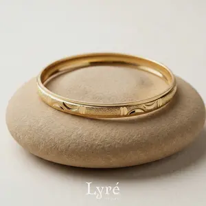 Aria Moroccan Laser Cut Gold Bangle