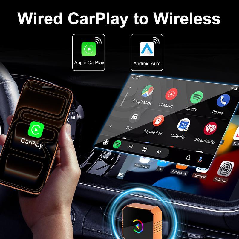 2-in-1 Wireless CarPlay for iPhone – Upgraded 2026 with Fast Auto-Connect and 5.0GHz WiFi, Premium Wired-to-Wireless CarPlay & Android Auto, Plug-and-Play, Car Subwoofer Compatible with iPhone iOS 10+ 2-in-1 Wireless CarPlay for iPhone – Upgraded 2026 with Fast Auto-Connect and 5.0GHz WiFi, Premium Wired-to-Wireless CarPlay & Android Auto, Plug-and-Play, Car Subwoofer Compatible with iPhone iOS 10+