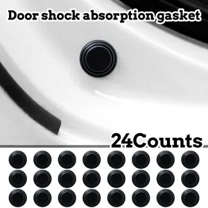 24 Counts Car Door Shock Absorbing Gasket, Self Adhesive Car Door Gasket No Drilling