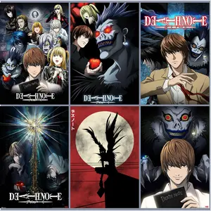 Death Note Light Yagami poster, bedroom wall decoration - anime fan poster canvas art print manga image, birthday gift for teenage fans, suitable for both boys and girls