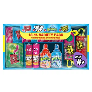Candy Brands Easter Candy Variety Pack, 18Ct Assorted Candy Lollipops, Bulk Individually Wrapped Ring Pop, Push Pop, & More, Birthday Party Favors, Easter Basket Stuffers, Egg Fillers, Gifts