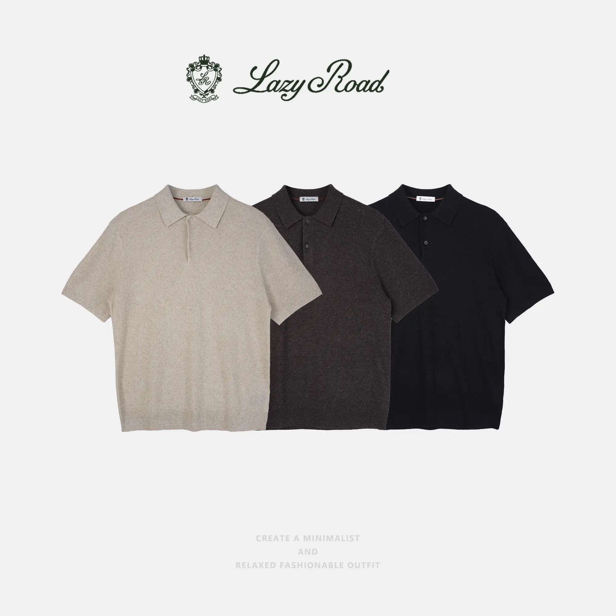 LazyRoad Old Money Style Menswear Men's Classic Fit Preppy Short-Sleeve Front-Placket Polo Shirt - Tencel,Linen & Viscose Blend,Ribbed Neckline,Soft Touch Summer Top (Brown)-M6103,Knit