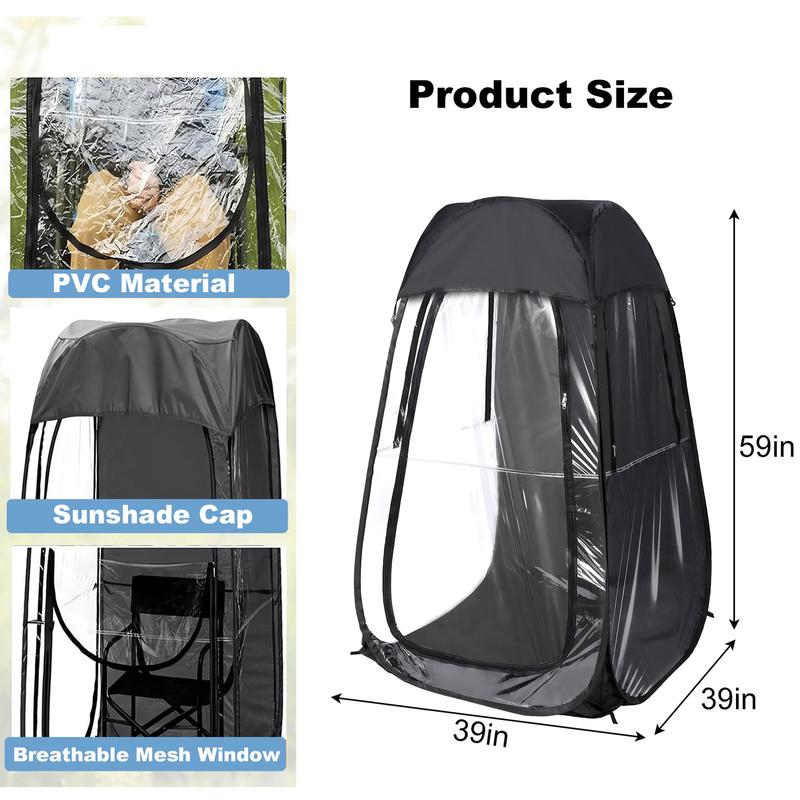 Portable Pop Up Sports Tent 39x39x59 for Outdoor Activities Camping Hiking Weather Protection Quick Setup Compact Black