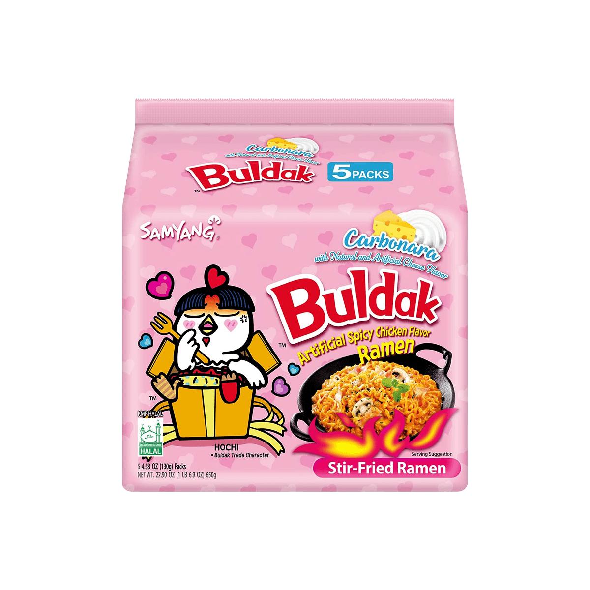 SAMYANG Buldak Ramen Korean Carbonara Stir-Fried Carbonara Hot Chicken Flavor - 5 Packs* 4.58 oz Spicy Cheese Chicken Ramen Noodles Food Instant Packaged Pansit,SAMYANG Buldak Ramen,Hot Chicken Flavor with Cheese,Spicy Chicken Artificial Flavor SAMYANG Buldak Ramen Korean Carbonara Stir-Fried Carbonara Hot Chicken Flavor - 5 Packs* 4.58 oz Spicy Cheese Chicken Ramen Noodles Food Instant Packaged Pansit,SAMYANG Buldak Ramen,Hot Chicken Flavor with Cheese,Spicy Chicken Artificial Flavor