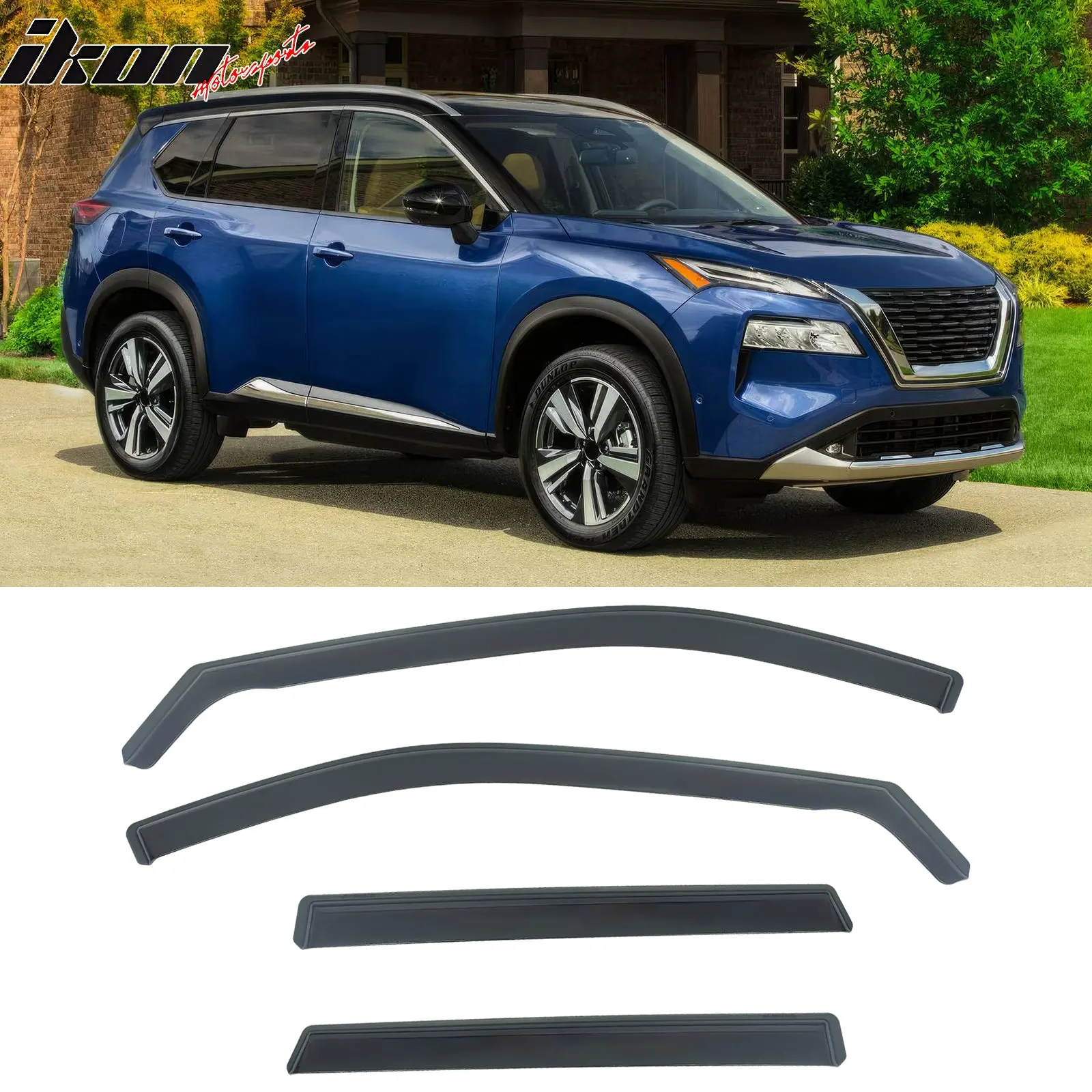 Window Visor for Nissan Rogue 2021-2026 In-Channel Sun Vent Rain Guard PC
