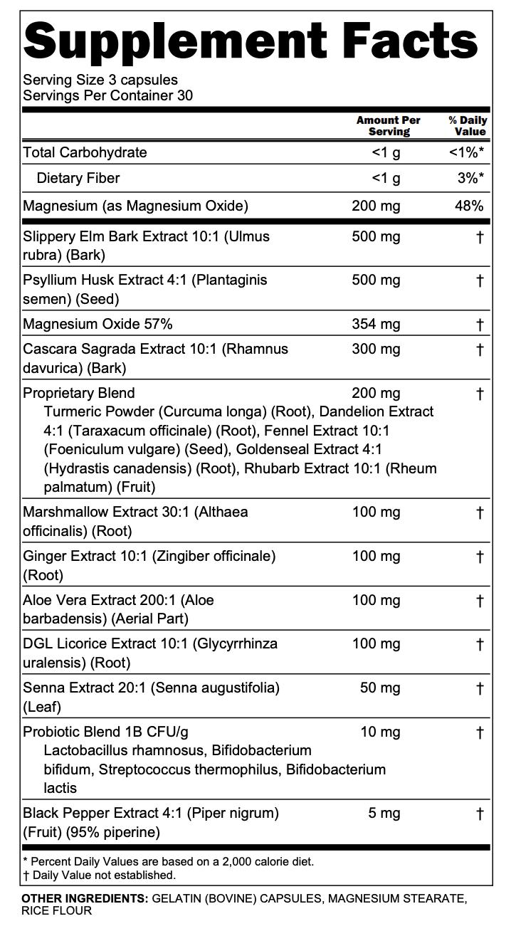 Clean Nutra Slippery Elm, Psyllium Husk, Cascara Sagrada, Marshmallow, Magnesium, Aloe Vera Root & DGL for Pre Probiotic Digestive Gut Health Supplement - GI Defend