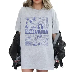 Grey’s Anatomy Aesthetic Graphic T-Shirt – Iconic Quotes & Symbols Retro Fan Tee
