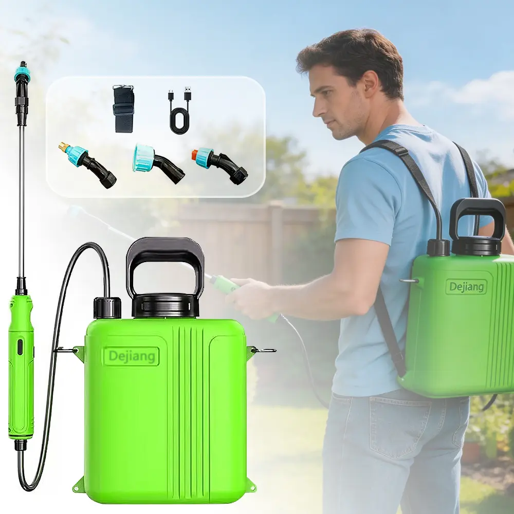 Battery Powered Sprayer 1.35 Gallon Rechargeable Electric Garden Sprayer with Telescopic Wand and 3 Nozzles 2 Speed High Pressure Kit for Lawn Yard Plant Watering