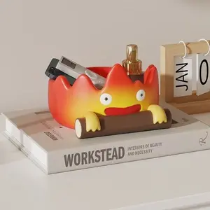 Cartoon Storage Tray, Flame Entryway Key Holder, Student Desk Decorative Display Piece, Cute Organizer for Home & Office, Fun Desk Supplies