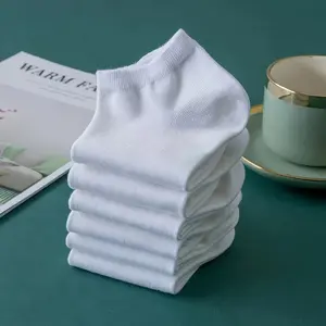 5-Pair White Socks Set – Soft Cotton Blend with Cushioned Sole for All-Day Comfort and Durability