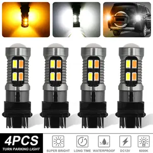 4x 3157 3156 LED Turn Signal DRL Light Bulbs White Amber Switchback 4157na 3457a
