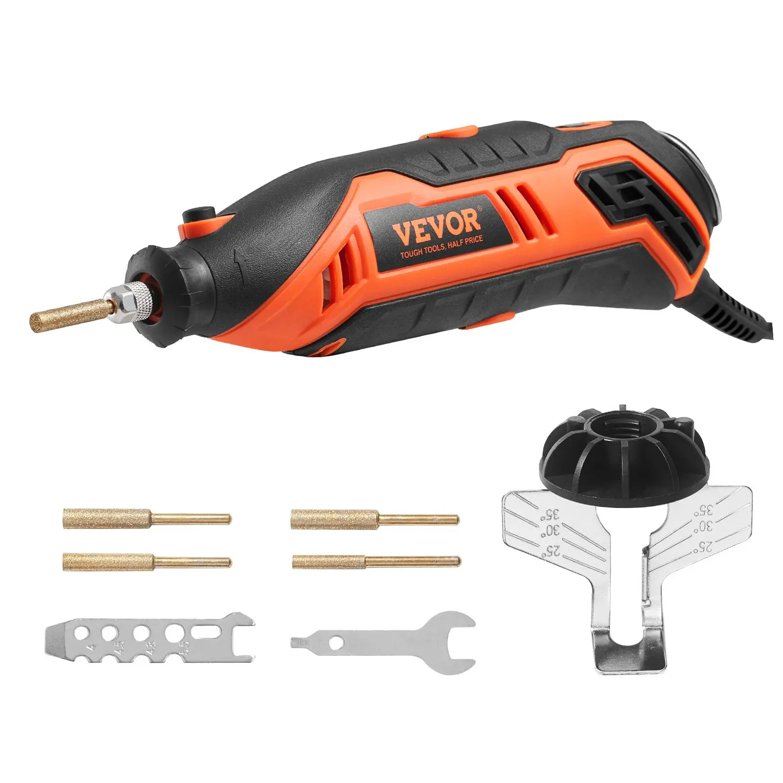 【Summerfinds】VEVOR Electric Chainsaw Sharpener Kit 35000RPM Electric Handheld Saw Chain Blade Sharpener6 Speeds Professional Chain Saw Sharpener Tool with 4 Titanium-Plated Sharpening WheelsAngle Attachment, Chain Sharpener Chainsaws