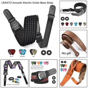 LEKATO Acoustic Electric Guitar Bass Strap 2"/3"/3.5" Wide Pad Holder Adjustable