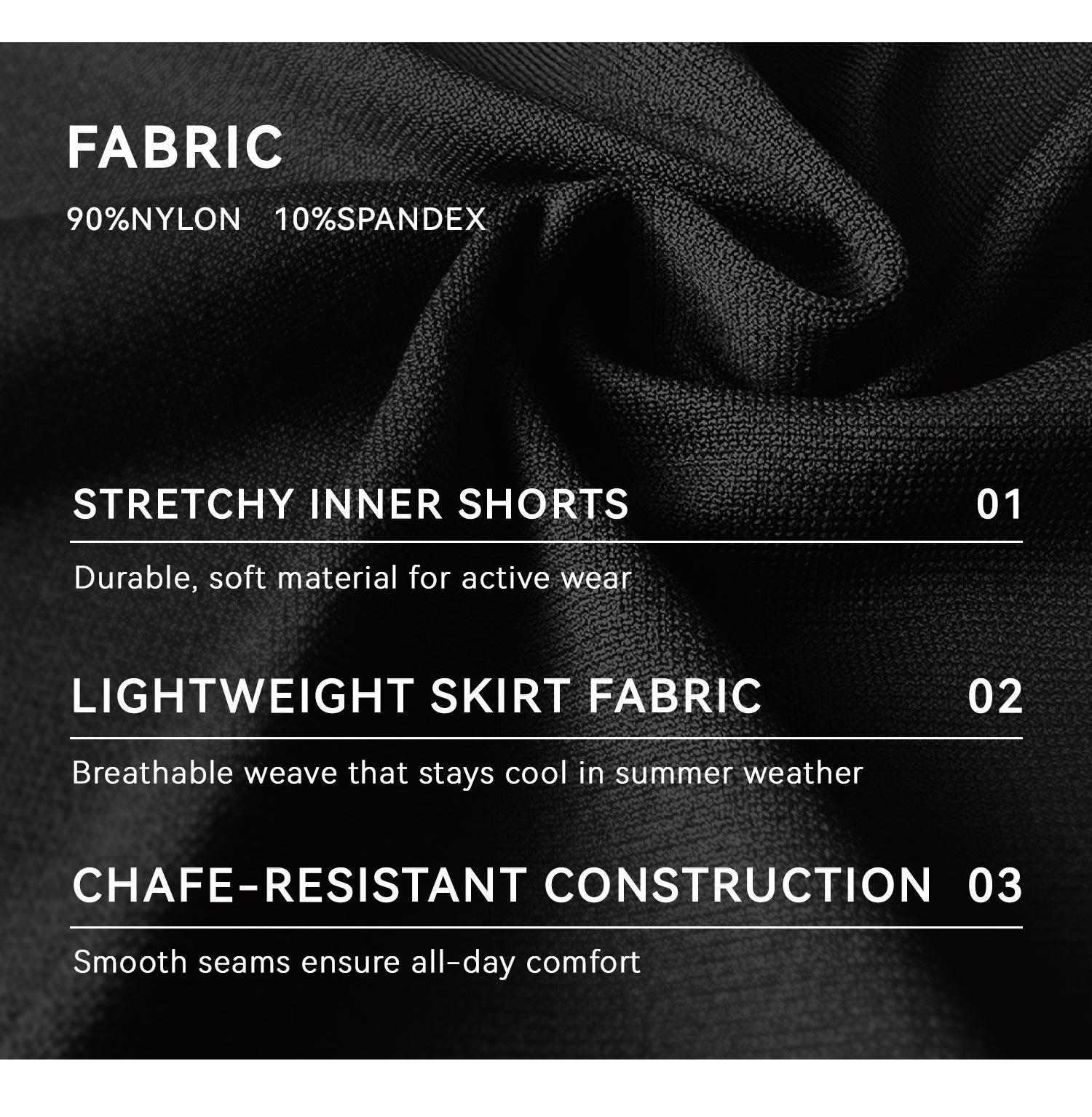 OQQ-Nine cents Women 2 Piece Skirts 2 in 1 Flowy Cheeky Short Skirts Stretchy Flared Casual Mini Skirts Girl Bottom Womenswear Ladies Skirtswomen Solid Color Skort White Skort SpringStatements