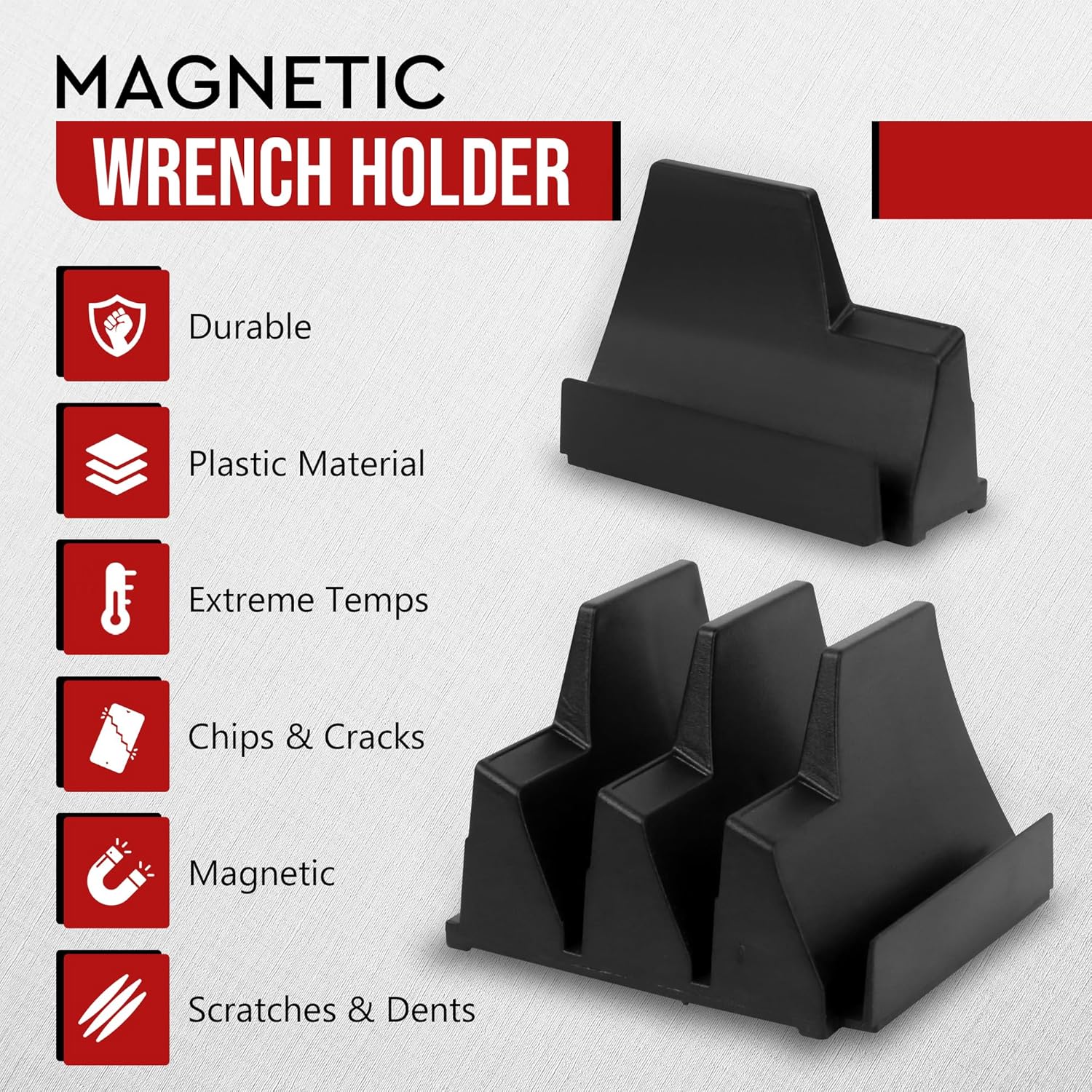 Modular Wrench Organizer with Strong Magnetic Base–20/40 PCS Wrench Rack for Tool Drawer Storage,Metric & SAE Labeled Holder,Heavy Duty Garage Tool Box Organizer for Mechanics