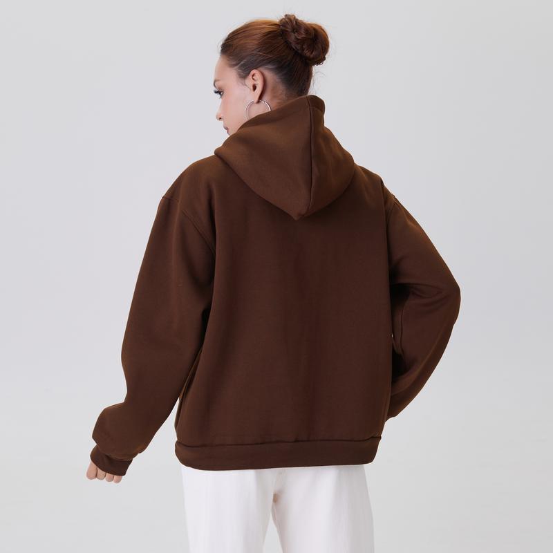 KatchMe Women's Versatile Solid Color Kangaroo Pocket Long Sleeve Soft Hoodie, Fall & Winter Cozy Hoodies for Daily Wear, Lady Comfort Outfit (2)