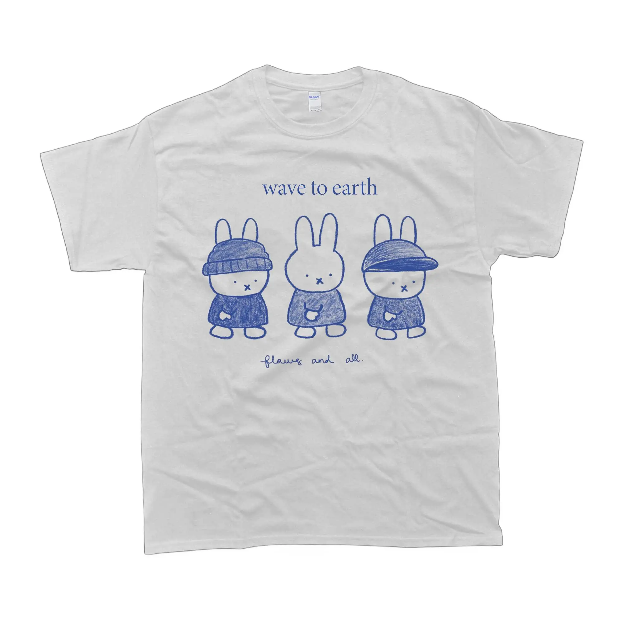Wave To Earth Miffy Graphic T-Shirt, Unisex Casual American Short-Sleeve Cotton Top, Breathable Quick-Dry Moisture-Wicking Gym Crew Tee, Fashion Matching Menswear, Shortsleeve, Tops Crewneck Round Neck