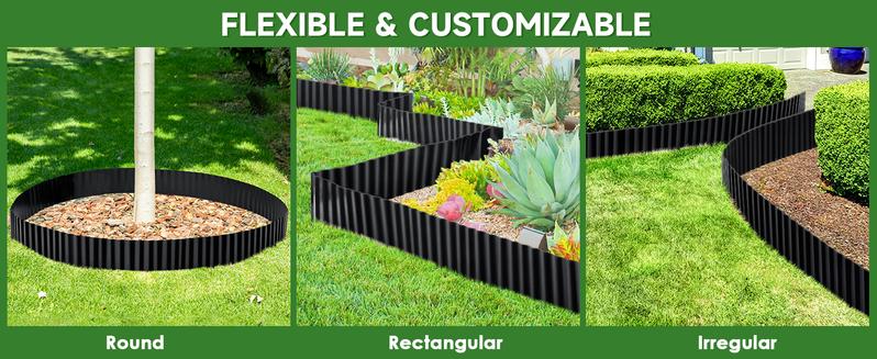 GOTGELIF Corrugated Metal Garden Edging, 6" x20FT Galvanized Steel Landscape Edging Border, Flexible & Cuttable & DIY Shape & Rust-Resistant, Easy to Install for Flower Bed, Lawn, Vegetable Garden