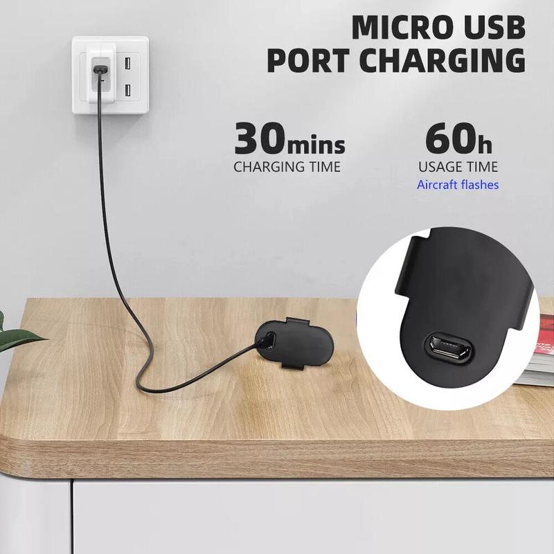 6 PCS LED strobe and position warning lights for automotive, motorcycle, and aircraft applications, including airplanes and helicopters. Features wireless control and high-visibility flash patterns underglow