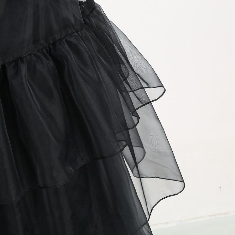 Adams Family Cos Costume Dance Dress Halloween Wednesday Adams Black Dress Cosplay Costume