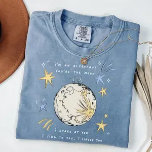 Comfort Colors Orbiter Lyrics Tee, Noah Kahan Astronaut T-Shirt, Retro Indie Folk Music Merch, Vintage Aesthetic Space Concert Shirt