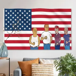 Tapestry Decor America King of the Hill TV Show Flag 3x5 Ft Funny Cave Wall With Brass Motivational Inspirational Office Gym Dorm Wall Decor