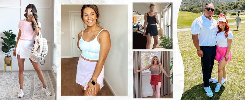 Kingapril Washed Mini Skorts for Women High Waist Split Hem Casual Fitted Athletic Bodycon Skort Mini Skirts with Shorts