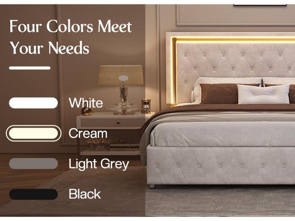 AMERLIFE Modern Bed Frame with RGB LED Lights, Adjustable Headboard Velvet Button Tufted/Acrylic Mirror Accents/Smart APP&Remote Control/No Box Spring Needed/Sophistication Design/Furniture Room/Full/Queen Size/Best Gift Ideas/Christmas Gifts AMERLIFE Modern Bed Frame with RGB LED Lights, Adjustable Headboard Velvet Button Tufted/Acrylic Mirror Accents/Smart APP&Remote Control/No Box Spring Needed/Sophistication Design/Furniture Room/Full/Queen Size/Best Gift Ideas/Christmas Gifts