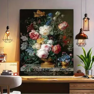 1pc, 2D, built-in wooden frame, no outer border, A Richly Detailed Baroque Painting of an Array O Perfect for Living Room, Bedroom, Bathroom, Hallway, Office, Bar, Cafe and Restaurant Canvas Painting Decoration. Ideal Gift for Thanksgiving, Hallowe