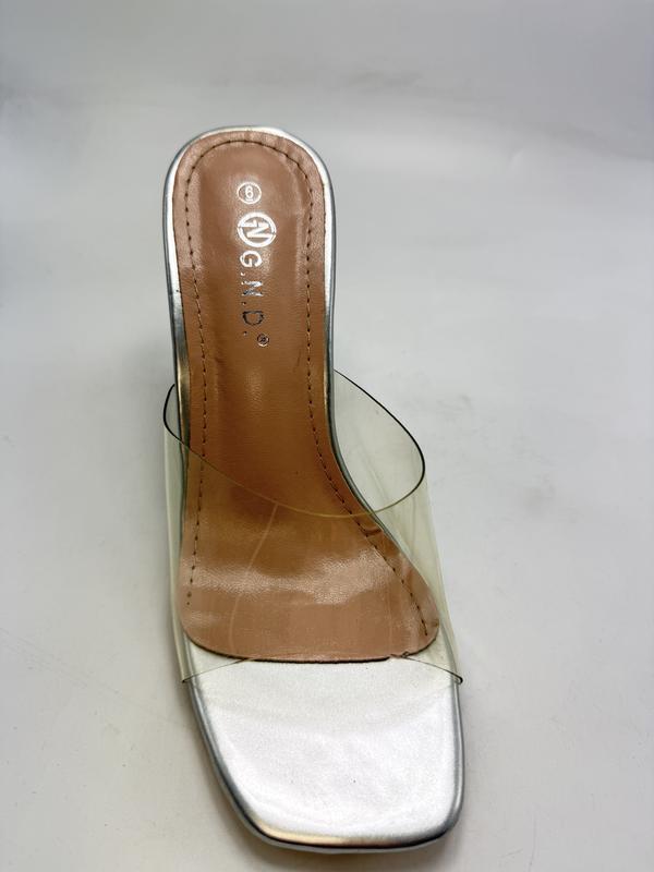 Womens Clear Heels Sandals Transparent Stiletto Heel Slippers Backless Peep Toe Slip on Heeled Mules | Transparent Heels, Slip on, Peep Toe, Backless, Heeled,