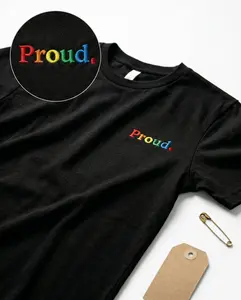 The Pride Shirt: Embroidered Proud Premium Cotton Short Sleeve T-Shirt