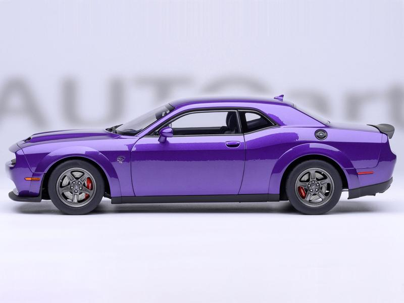2023 Dodge Challenger SRT Super Stock Plum Crazy Purple 1/18 Model Car by Autoart