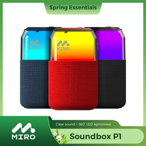 【P1】Miro 360° Stereo Soda Can Speaker – Smart LED, TWS, 10Hr Playtime – Perfect for Parties, Travel, Home Entertainment & Outdoor Fun, Ideal Gift for Music Lovers & Tech Enthusiasts