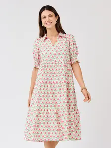 Molly Dress | Floral Fanfare Green