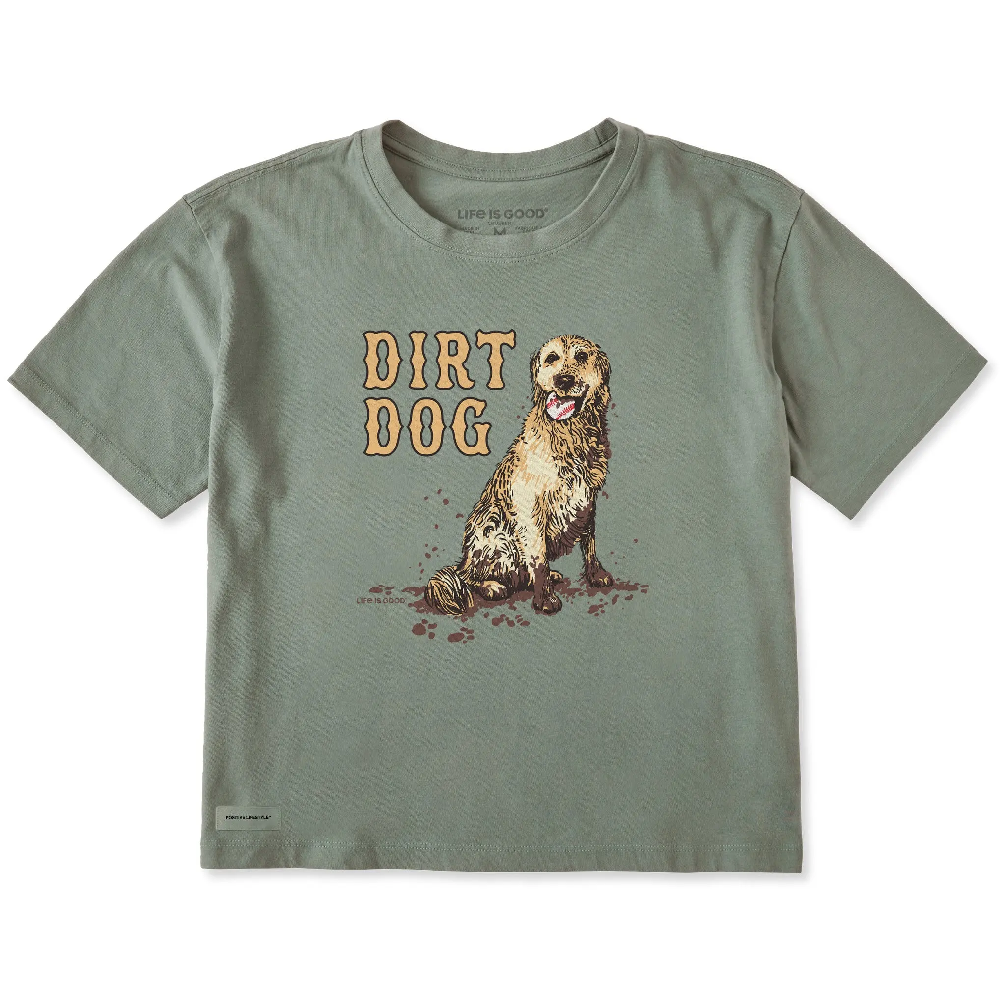Women's Dirt Dog Baseball Short Sleeve Crusher Boxy Tee