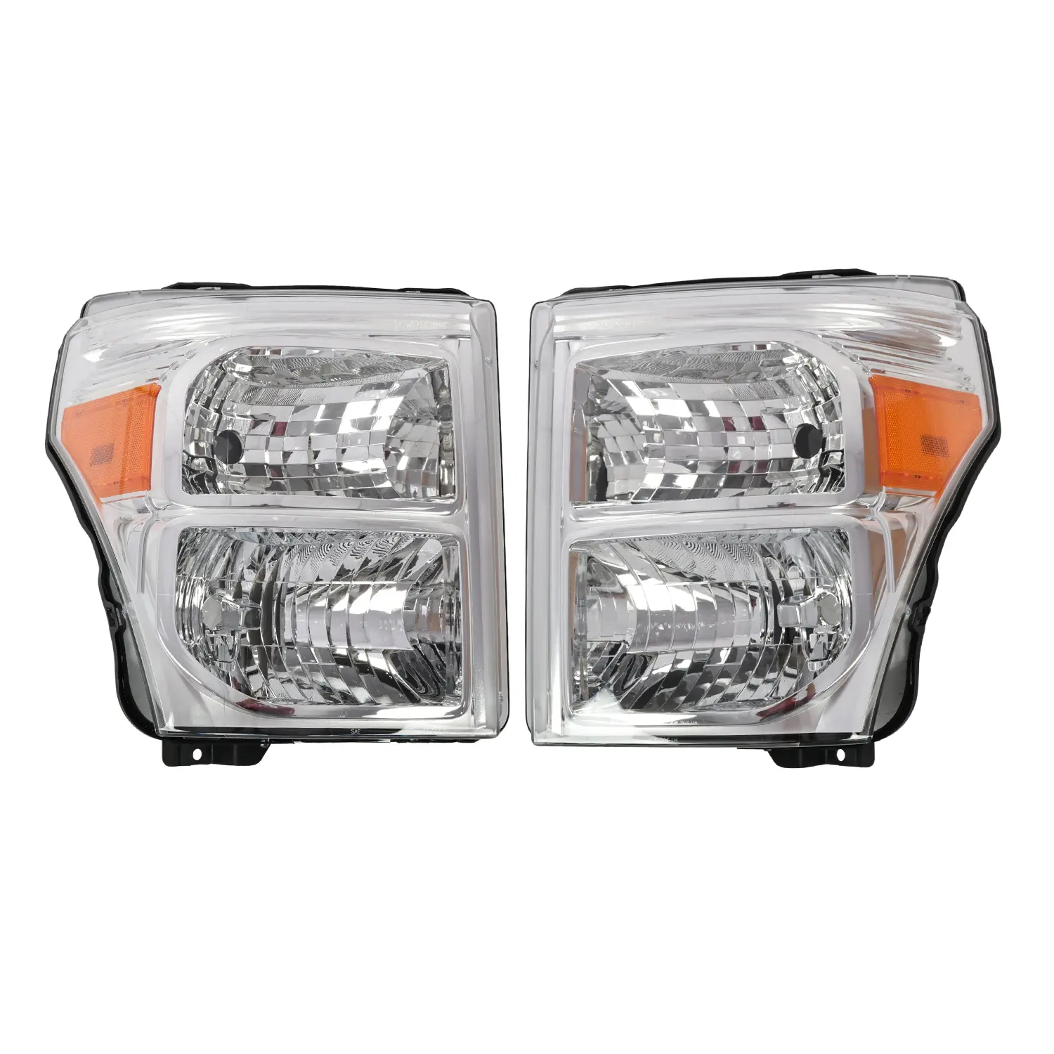 Nakkaa 12V 60W Halogen Headlight Lamps Polycarbonate Housing Screw Mount Set - 1-Pair (2Pcs) for 2011-2012 F-250,F-350,F-450, 2013-2016 Ford F-250,F-350,F-450,F-550 Heavy Duty Super Duty Pickup (Single Choice Available)