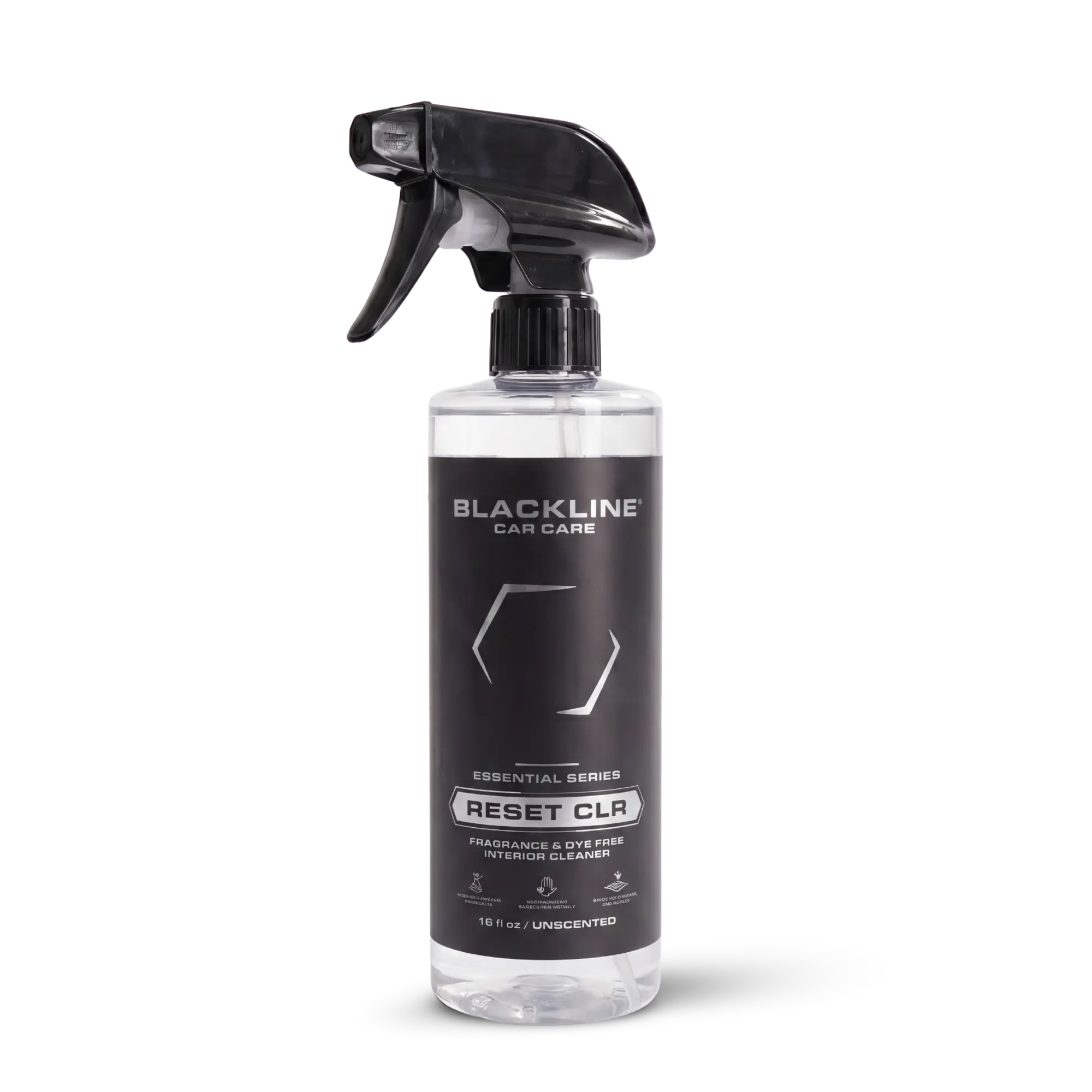 BLACKLINE Reset CLR – Fragrance-Free Interior Cleaner, Dye-Free All-Purpose Car Cleaner for Dash, Plastic & Trim Car Cleaning Agent Car Cleaning Spray Automotive Detailing Product Dashboard Cleaner Car Detailing Products Car Upholstery Cleaner Car Leather