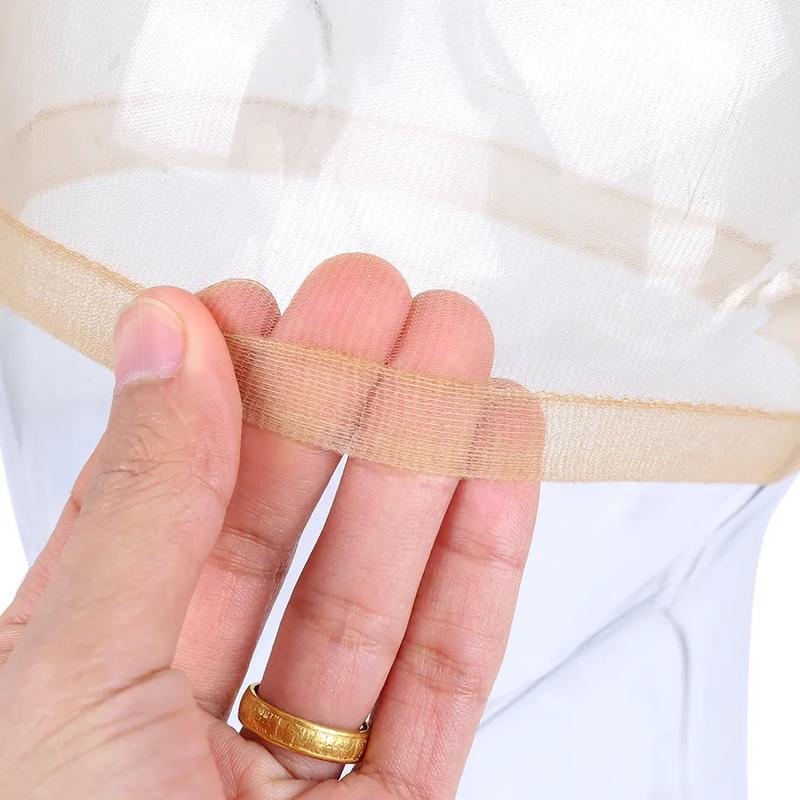 Bling Hair 1pack with 2pcs HD Wig Caps High Quality Transparent HD Hair Nets Weave Nylon Stretchy Lace Front Wig Cap for Women Men Light Brown(Not for sales)