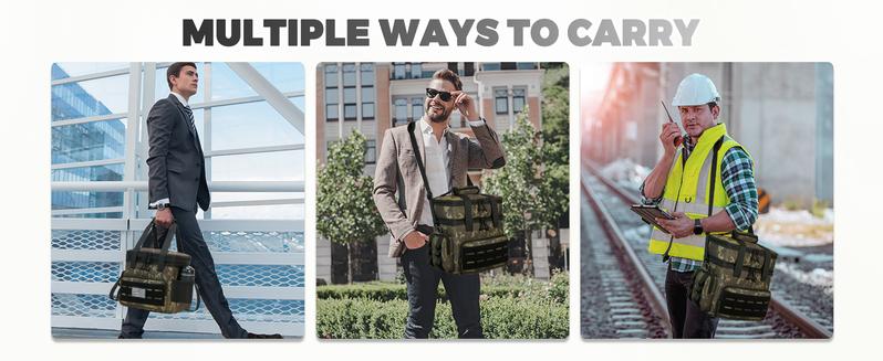 HSHRISH Tactical Lunch Bag & Lunch Box for Men 16 Liters Large Double Deck Expandable Insulated Soft Adult Lunchbox for Work Cooler Bag for Beach Picnic Camping Outdoor