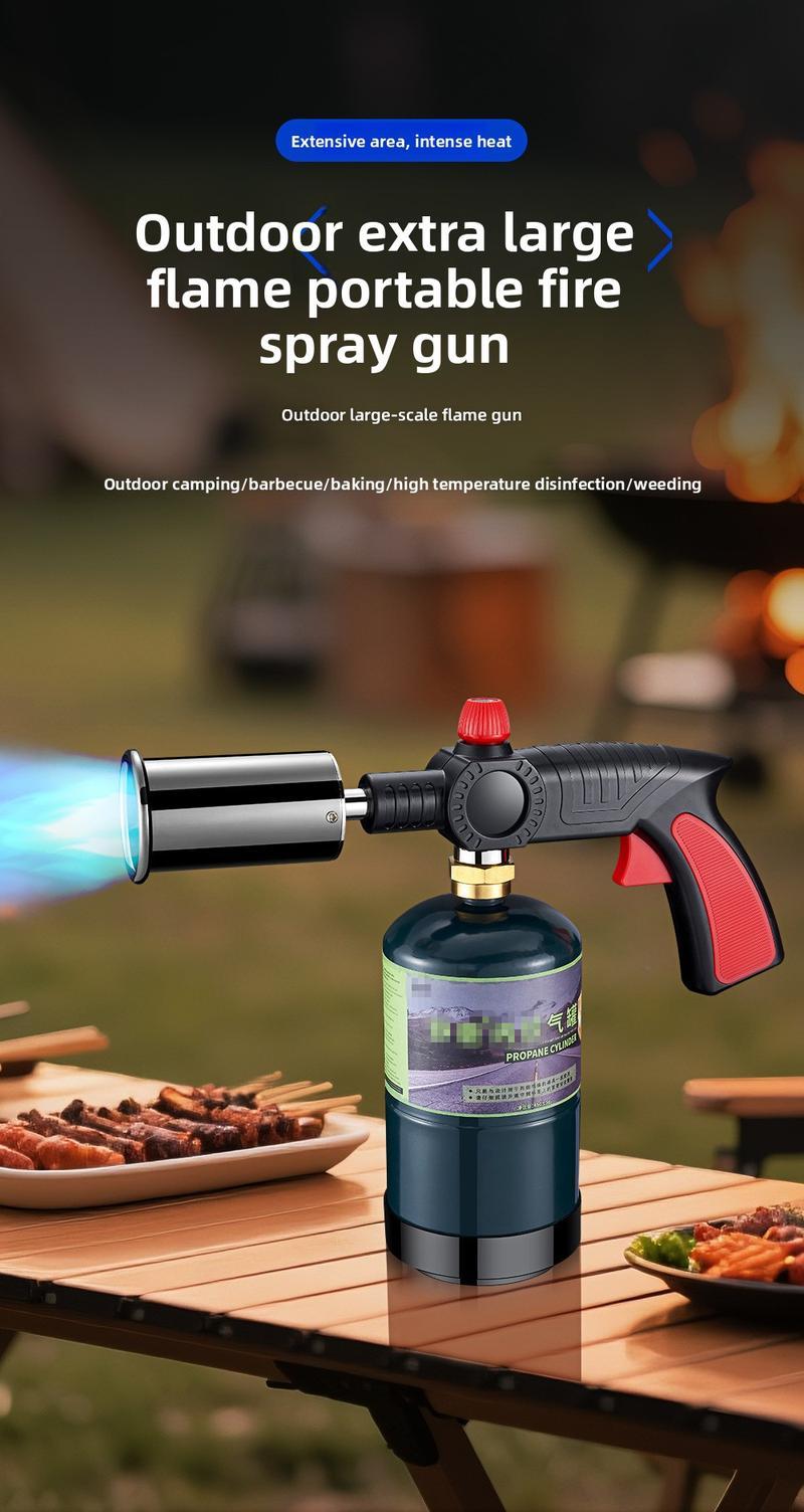AXIZITECH Powerful Propane Torch(Propane Tank Not Included),With One-Touch Max Fire Button and Safety Lock, Adjustable Blow Torch for Sous Vide Searing Steak, BBQ,Fireplace,Charcoal Wood，Excellent Gift for Christmas and New Year(Without a gas cylinder) Su