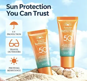 SADOER SPF50+ Daily Sunscreen Lotion, Lightweight Non-Greasy Hydrating Moisturizer, UVA UVB Protection for Face & Body Outdoor Skin Care