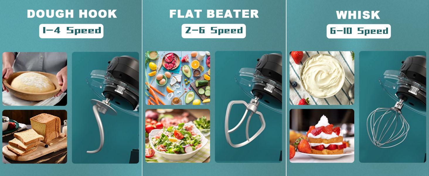 COOKLEE 6-in-1 Stand Mixer, 8.5 Qt Electric Kitchen Mixer with 9 Accessories for Home Baking & Cooking