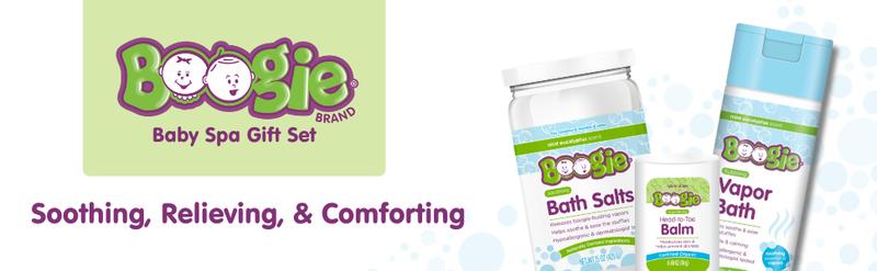 Boogie Baby Spa Gift Set – Vapor Bath, Vapor Bath Salts & Organic Head-to-Toe Balm for Infants & Kids