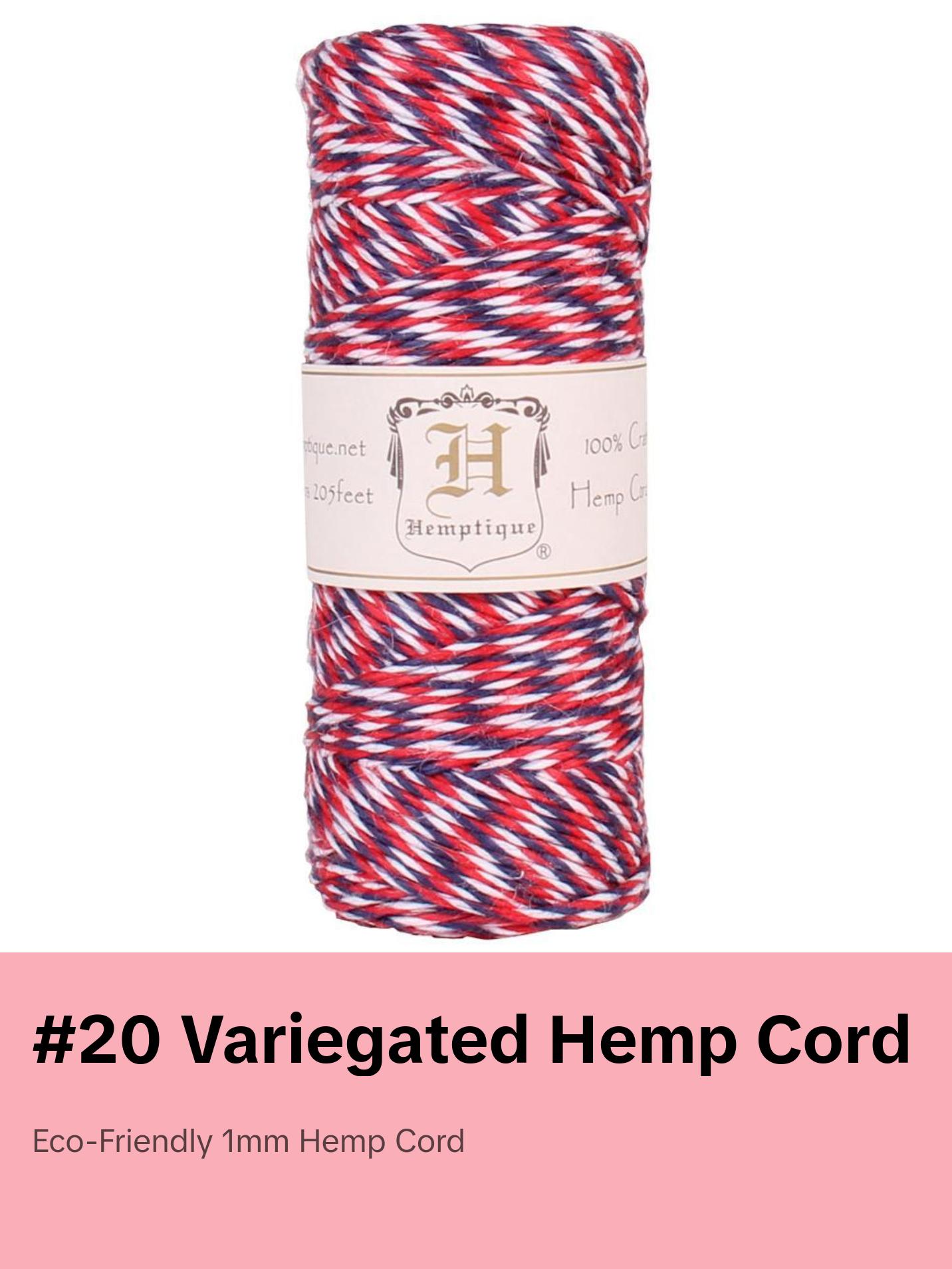 #20 (1mm) Variegated Hemp Cord - Americana #20 (1mm) Variegated Hemp Cord - Americana