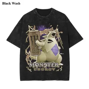Vintage Tyranitar x Java Soda Wash Tee, Pocket Monster x Energy Soda Graphic Tees, Pocket Monster T-Shirt, Unisex Anime Shirt, PKM Gift, Gym Workout Shirt, Menswear Womenswear Streetwear Top Fit Oversize