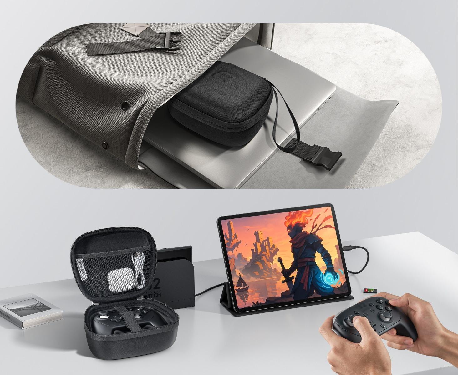 JSAUX Carry Case Compatible with Nintendo Switch 2 Pro Controller (2025), Travel Protective Case All-around Protection Portable Carrying Bag -Black