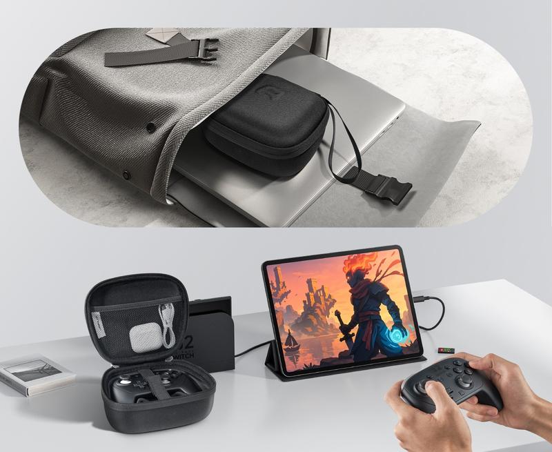 JSAUX Carry Case Compatible with Nintendo Switch 2 Pro Controller (2025), Travel Protective Case All-around Protection Portable Carrying Bag -Black