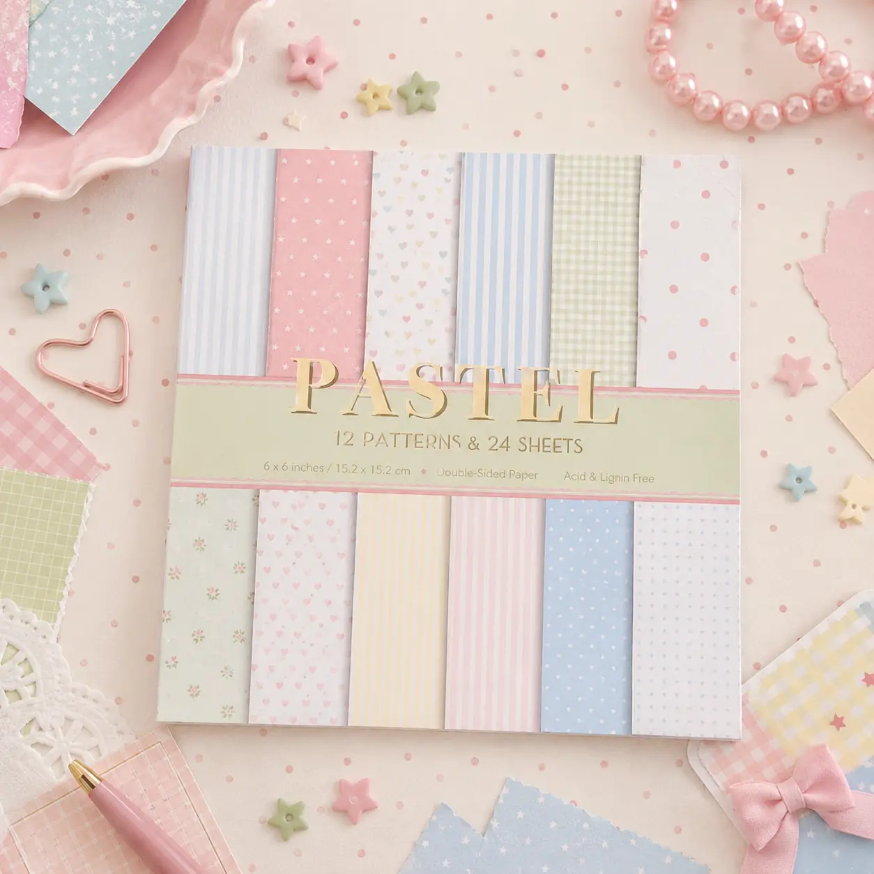 Pastel Background Paper Pack for Journaling, Scrapbooking, and other paper crafts