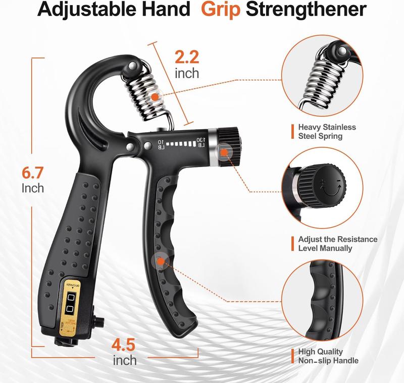 5PCS Grip Strength Trainer Kits, Hand Gripper Strengthener, Forearm Strengthener, Forearm Exerciser, Finger Exerciser, Wrist Strengthener, Stress Relief Ball, Grip Ring 5PCS Grip Strength Trainer Kits, Hand Gripper Strengthener, Forearm Strengthener, Forearm Exerciser, Finger Exerciser, Wrist Strengthener, Stress Relief Ball, Grip Ring